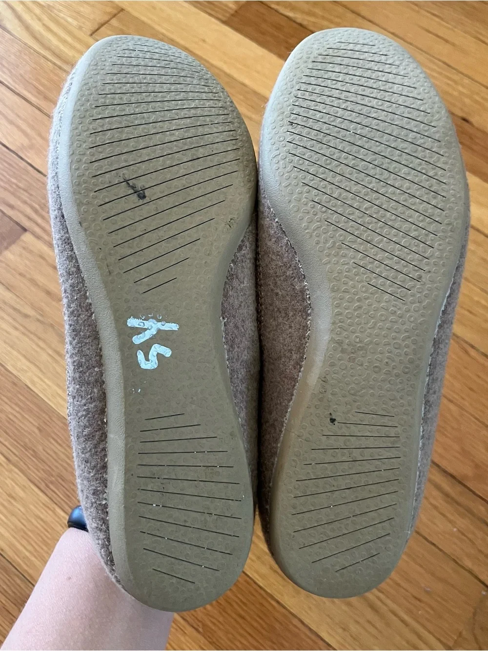 AllBirds Beige Brown Merino Wool Classic Office Casual Breezers Ballet Flats 8